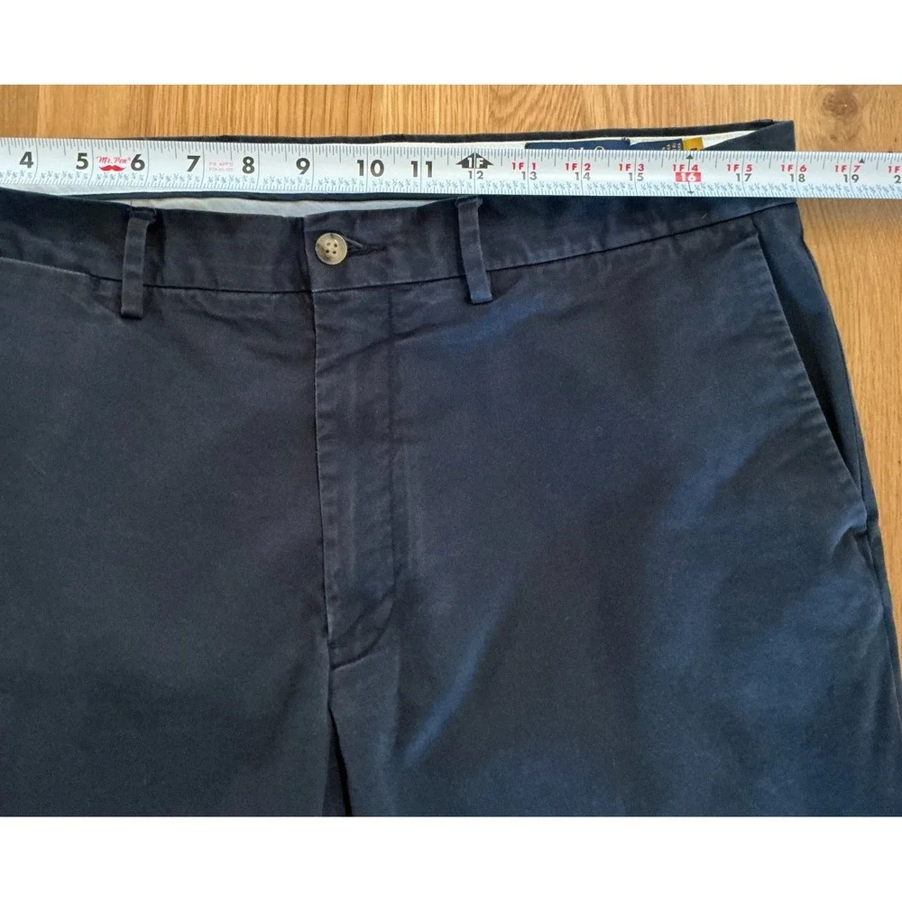 Polo Ralph Lauren Stretch Straight‎ Fit Chinos 36x30 Navy Blue Cotton Pants